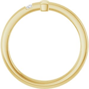 14K Yellow Gold .015 CTW Natural Diamond Youth Sideways Cross Ring