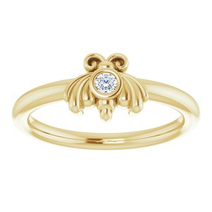 14K Yellow Gold .04 CTW Natural Diamond Bee Youth Ring