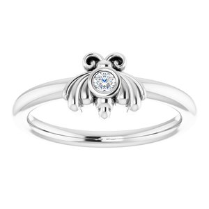 14K White Gold .04 CTW Natural Diamond Bee Youth Ring