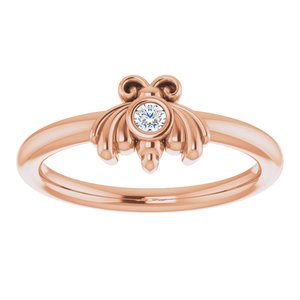 14K Rose Gold .04 CTW Natural Diamond Bee Youth Ring