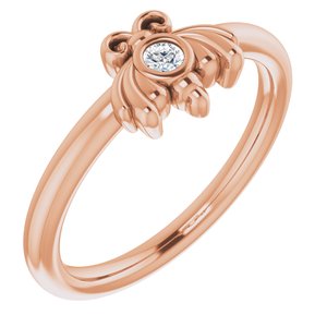 14K Rose Gold .04 CTW Natural Diamond Bee Youth Ring