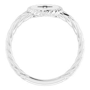 14K White Gold .02 CTW Natural Diamond Cross Ring