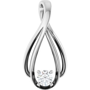 14K White Gold 1/4 CTW Lab-Grown Diamond Teardrop Pendant