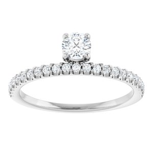 14K White Gold 1/2 CTW Natural Diamond Asymmetrical Stackable Ring