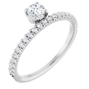 14K White Gold 1/2 CTW Natural Diamond Asymmetrical Stackable Ring