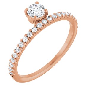 14K Rose Gold 1/2 CTW Natural Diamond Asymmetrical Stackable Ring