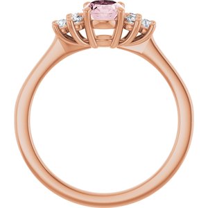 14K Rose Gold Natural Pink Morganite & 1/5 CTW Natural Diamond Ring