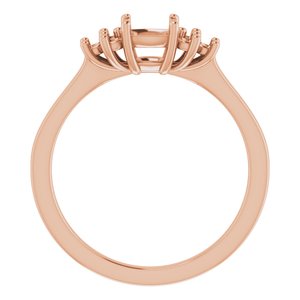 10K Rose Gold 5x5 mm Cushion Ring Mounting