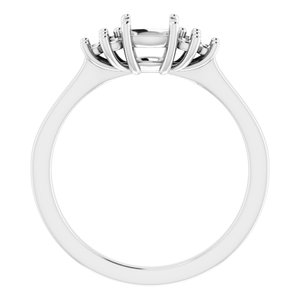Sterling Silver 5x5 mm Cushion Ring Mounting