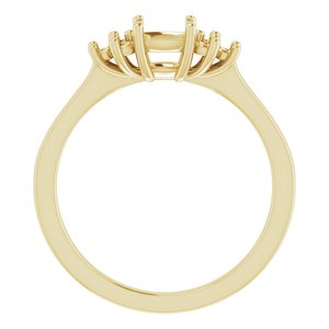 18K Yellow Gold 5x5 mm Cushion Ring Mounting