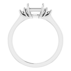 Sterling Silver 5.5x5.5 mm Square Ring Mounting