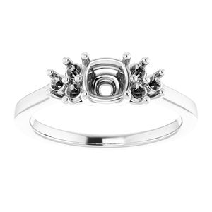 18K White Gold 5x5 mm Cushion Ring Mounting