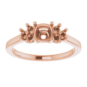 18K Rose Gold 5x5 mm Cushion Ring Mounting