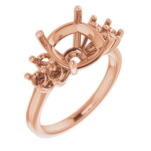 14K Rose Gold 10x10 mm Cushion Ring Mounting