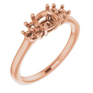 10K Rose Gold 5x5 mm Cushion Ring Mounting