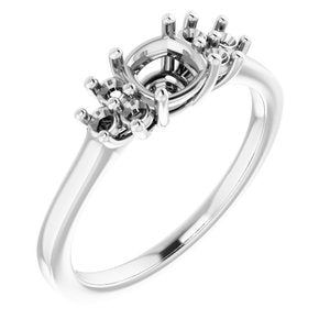 14K White Gold 5x5 mm Cushion Ring Mounting