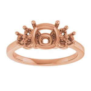 14K Rose Gold 7x7 mm Cushion Ring Mounting