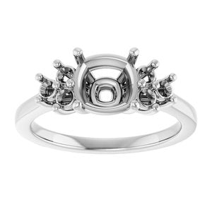 Continuum Sterling Silver 7x7 mm Cushion Ring Mounting