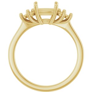 14K Yellow Gold 7x7 mm Cushion Ring Mounting