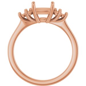 10K Rose Gold 7x7 mm Cushion Ring Mounting