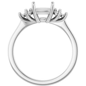 18K White Gold 7x7 mm Cushion Ring Mounting