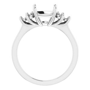Continuum Sterling Silver 8x8 mm Cushion Ring Mounting