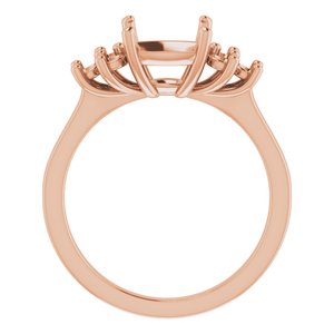 14K Rose Gold 8x8 mm Cushion Ring Mounting