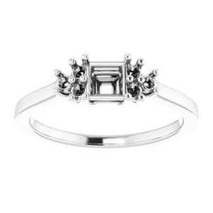 Platinum 4x4 mm Square Ring Mounting