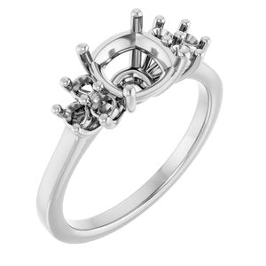 Sterling Silver 7x7 mm Cushion Ring Mounting