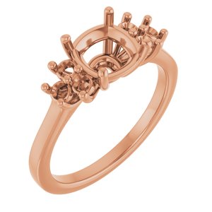 14K Rose Gold 7x7 mm Cushion Ring Mounting