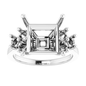 Continuum Sterling Silver 10x10 mm Square Ring Mounting