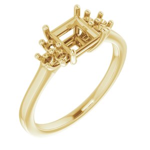 14K Yellow Gold 5.5x5.5 mm Square Ring Mounting