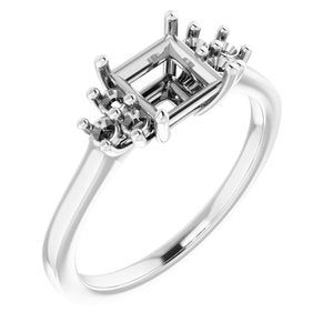 Continuum Sterling Silver 5.5x5.5 mm Square Ring Mounting