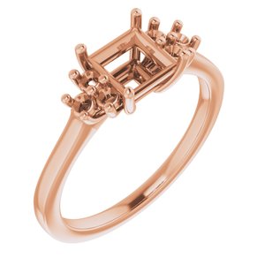 18K Rose Gold 5.5x5.5 mm Square Ring Mounting