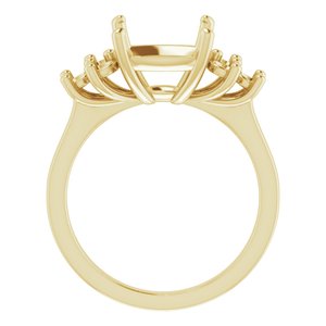 10K Yellow Gold 10x10 mm Cushion Ring Mounting
