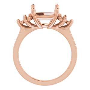 14K Rose Gold 10x10 mm Cushion Ring Mounting