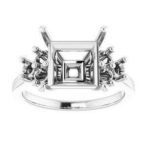 Continuum Sterling Silver 9x9 mm Square Ring Mounting