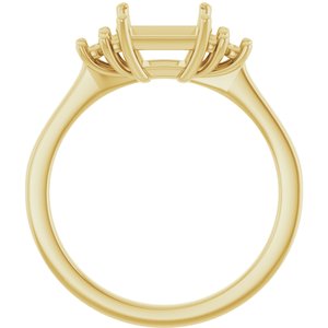 14K Yellow Gold 6x6 mm Square Ring Mounting