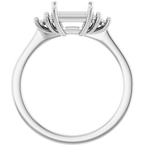 10K White Gold 6x6 mm Square Ring Mounting