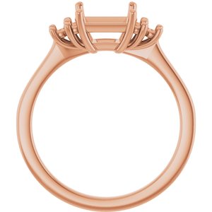 18K Rose Gold 6x6 mm Square Ring Mounting