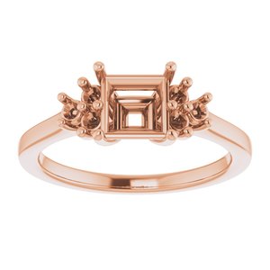 18K Rose Gold 5.5x5.5 mm Square Ring Mounting