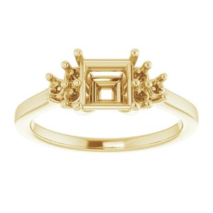 14K Yellow Gold 5.5x5.5 mm Square Ring Mounting