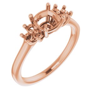 10K Rose Gold 6x6 mm Cushion Ring Mounting