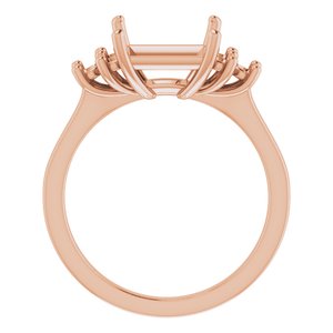 10K Rose Gold 8x8 mm Square Ring Mounting