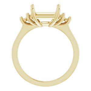 10K Yellow Gold 8x8 mm Square Ring Mounting