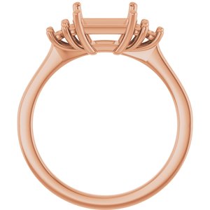 18K Rose Gold 6.5x6.5 mm Square Ring Mounting