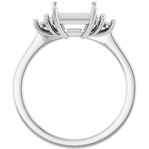 14K White Gold 6.5x6.5 mm Square Ring Mounting
