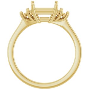 10K Yellow Gold 6.5x6.5 mm Square Ring Mounting