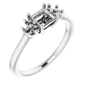 Platinum 4.5x4.5 mm Square Ring Mounting