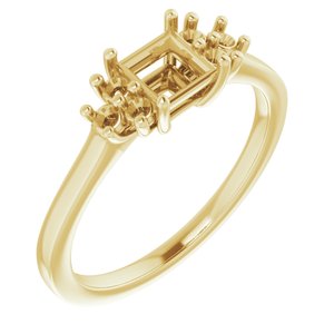14K Yellow Gold 4.5x4.5 mm Square Ring Mounting